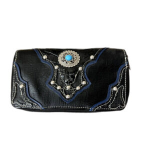 Cowgirl Trendy Studded Crocodile Cowgirl Western Country Womens Wristlet Wallet